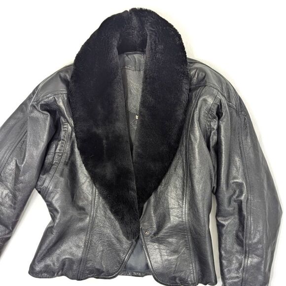 Vintage Crop Leather Jacket - Picture 4 of 7